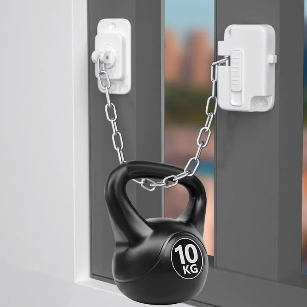 Child Safety Window and Door Chain Lock with Adjustable Length