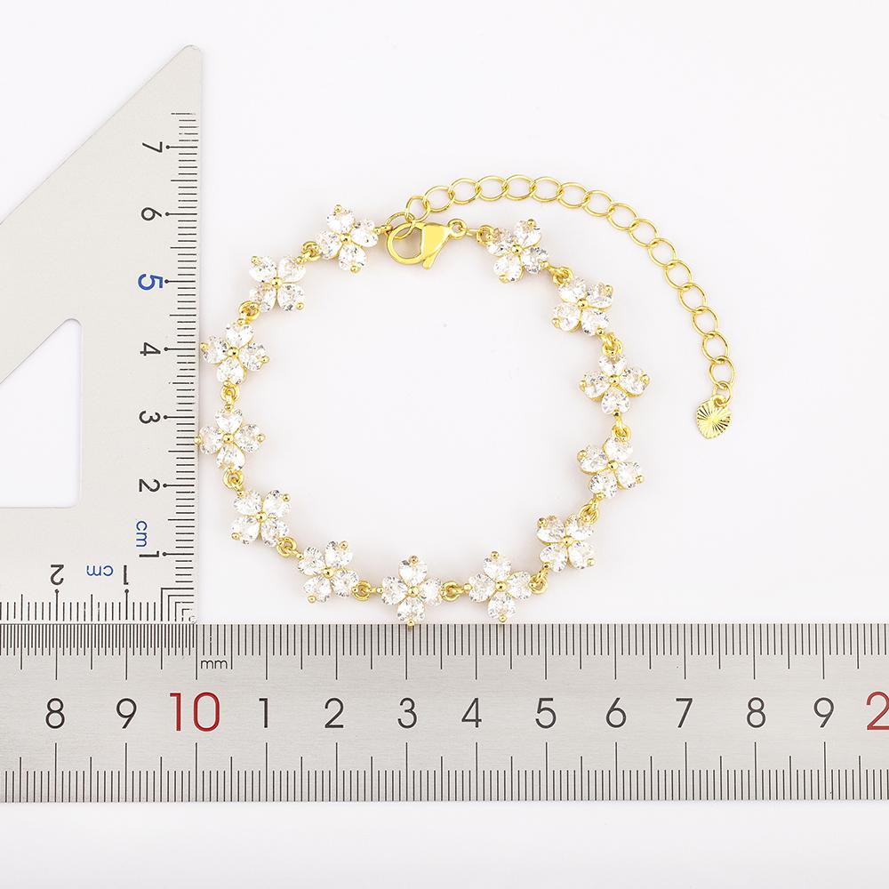 Nidin New Arrival Elegant Flower/Airplane/Star/Heart Shape Shiny Zircon Chain Bracelets Adjustable Accessories Jewelry For Women