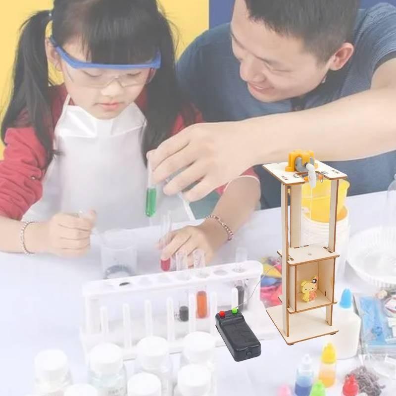 Elevator Lift Technology Diy Invention Science Experiment Stem Education Toy Wood Material