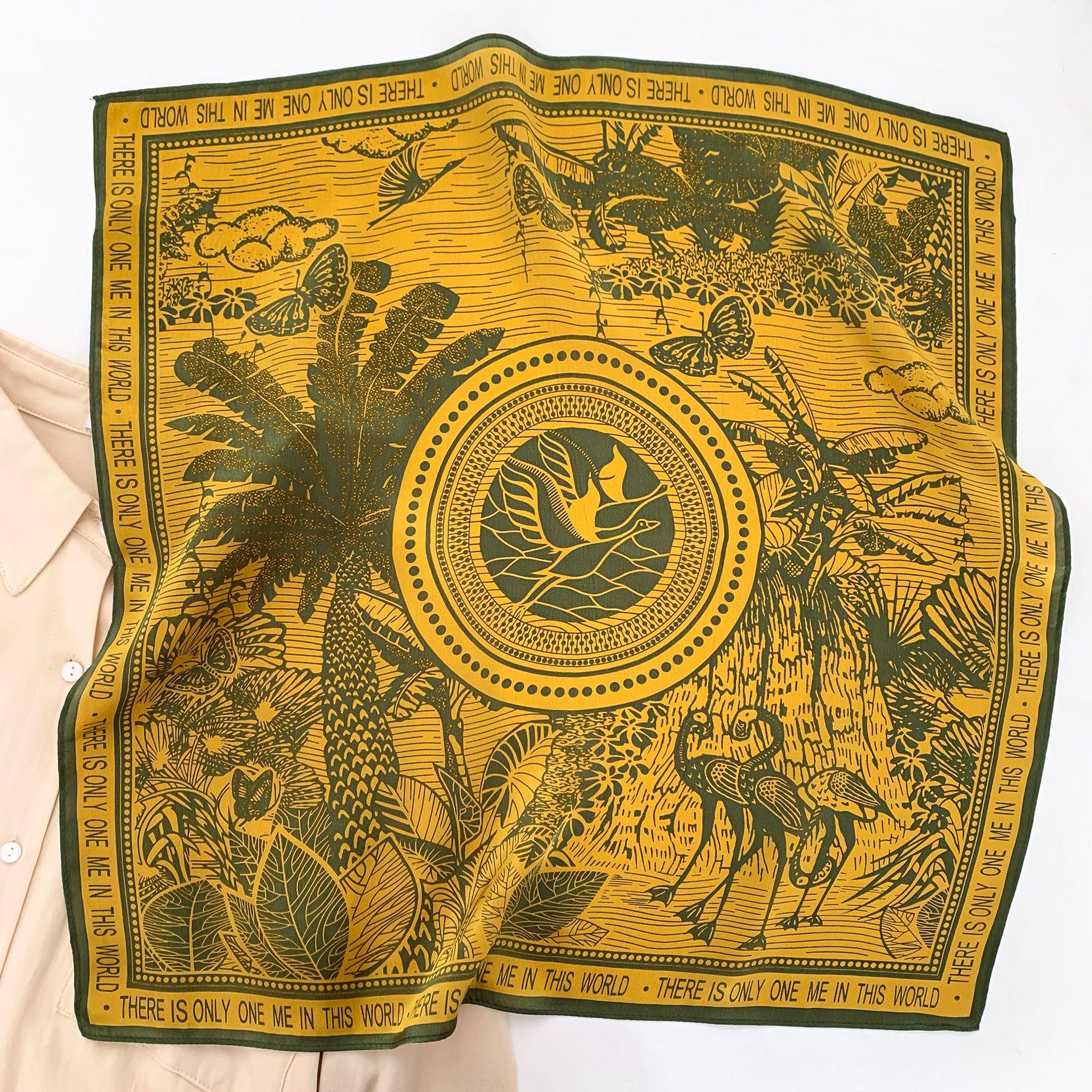 

Европейский и американский весенне-осенний новый летний шелковый квадратный шарф для женщин модный трендовый шарф из шелка тутового дерева шарф повязка на голову декоративный шарф 53*53cm