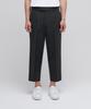 Loose Tapered Hidden Banding Crop Slacks [Charcoal Gray]