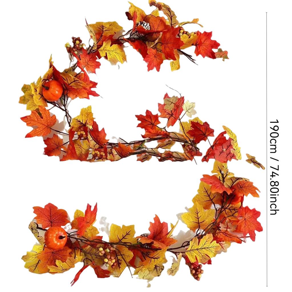 Artificial Maple Leaf Garland, Light-colored Double Maple Leaves Hanging Vine For Home, Wedding, Party Decoration