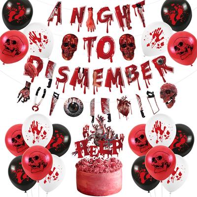 Halloween Party Decorations Kit Include Halloween Banners Balloons Cake Toppers