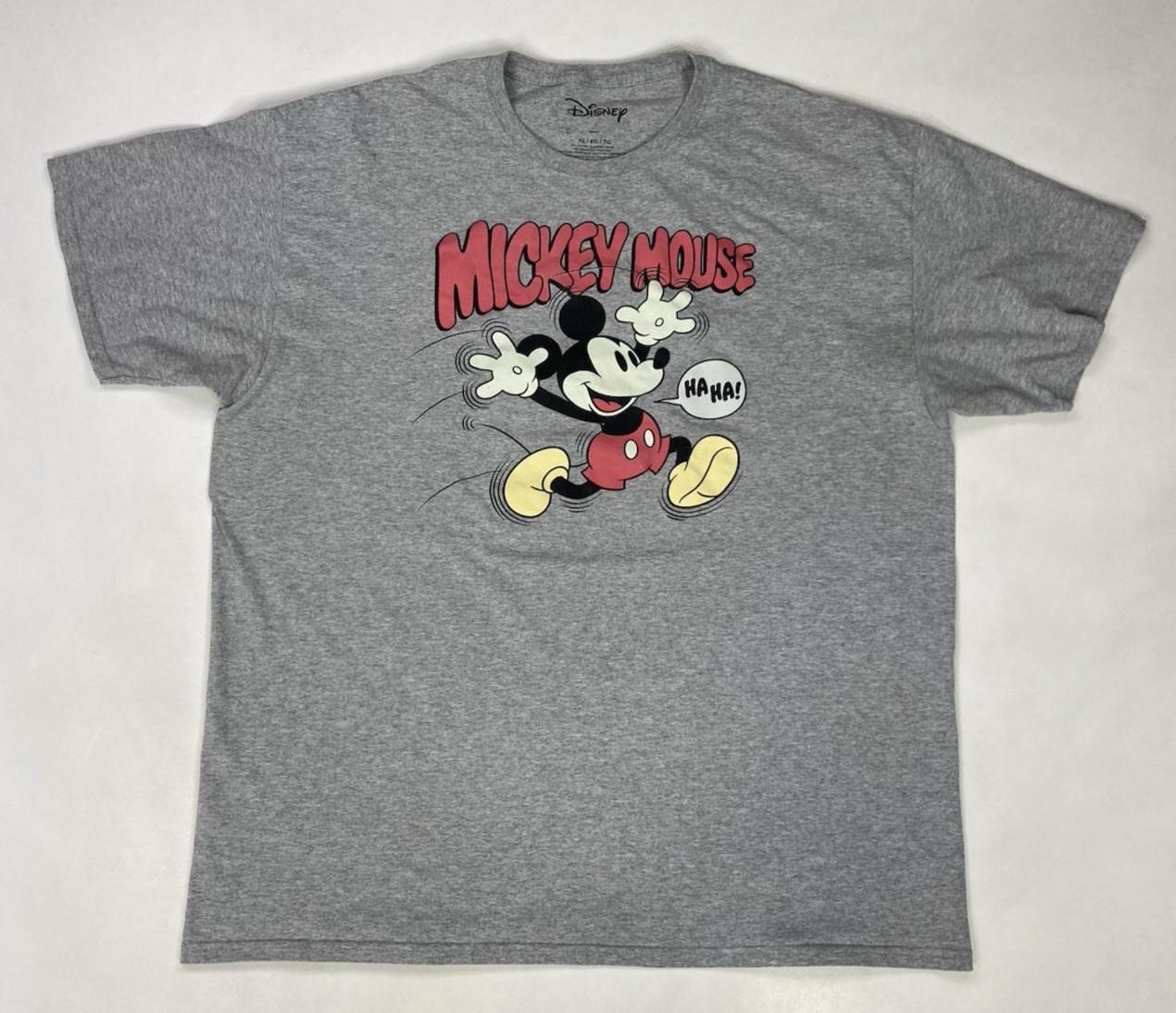 Disney Mickey Mouse Ha Ha Graphic T-shirt Men XL Gray Short Sleeve XXXL