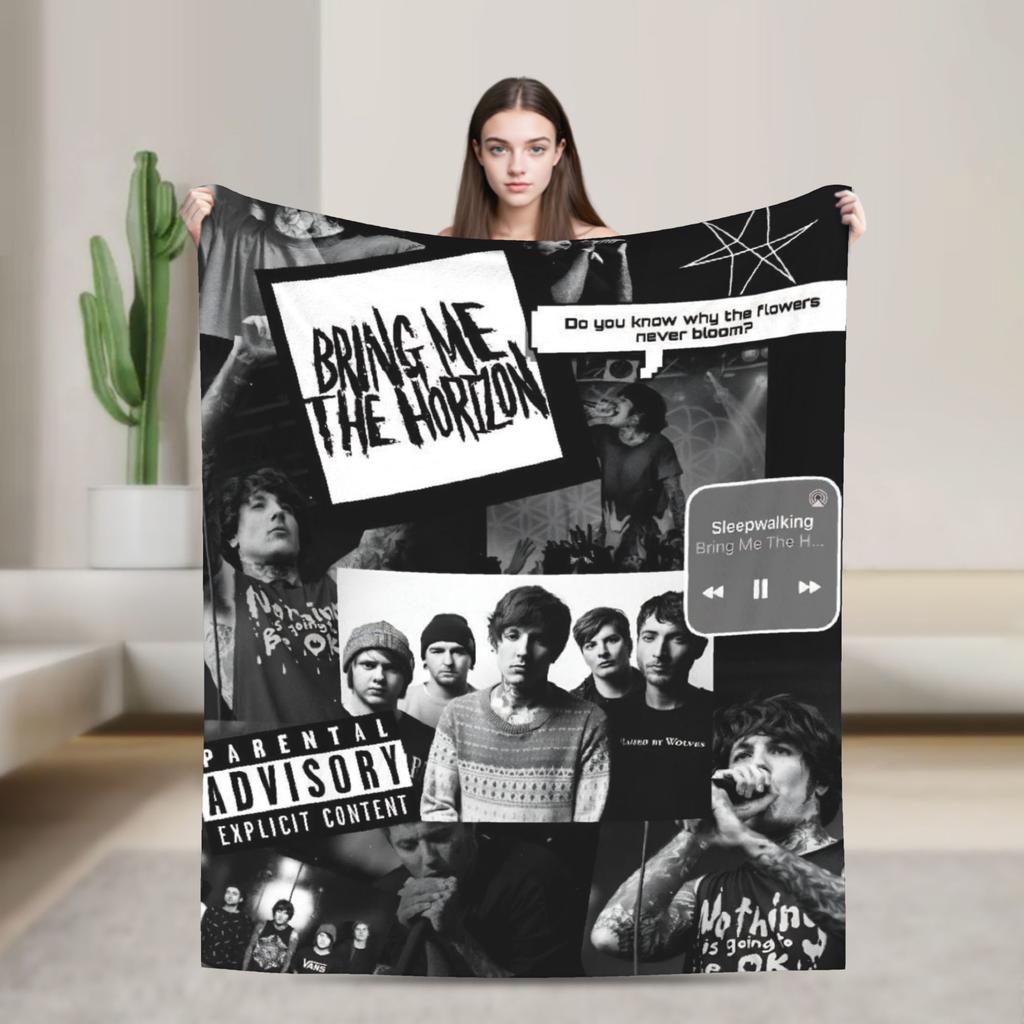 BMTH Bring Me The Horizon Blanket  Travel Office Plush Bedding Throws Street Trend Couch Bed Flannel Bedspread Sofa Bed Cover