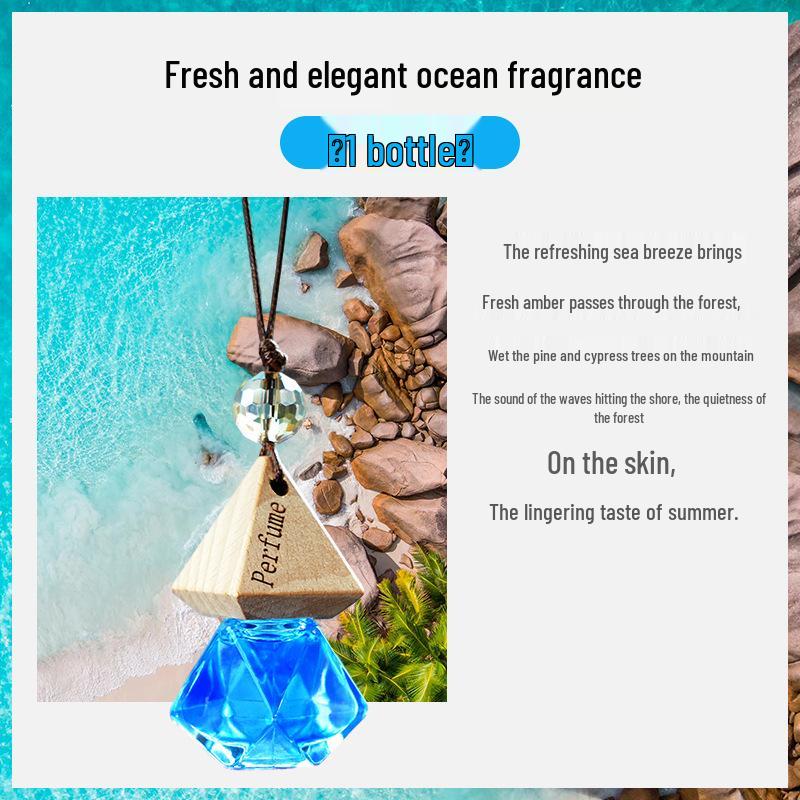 Car Aromatherapy Pendant: Glass Odor Remover for Men & Women's Fragrance