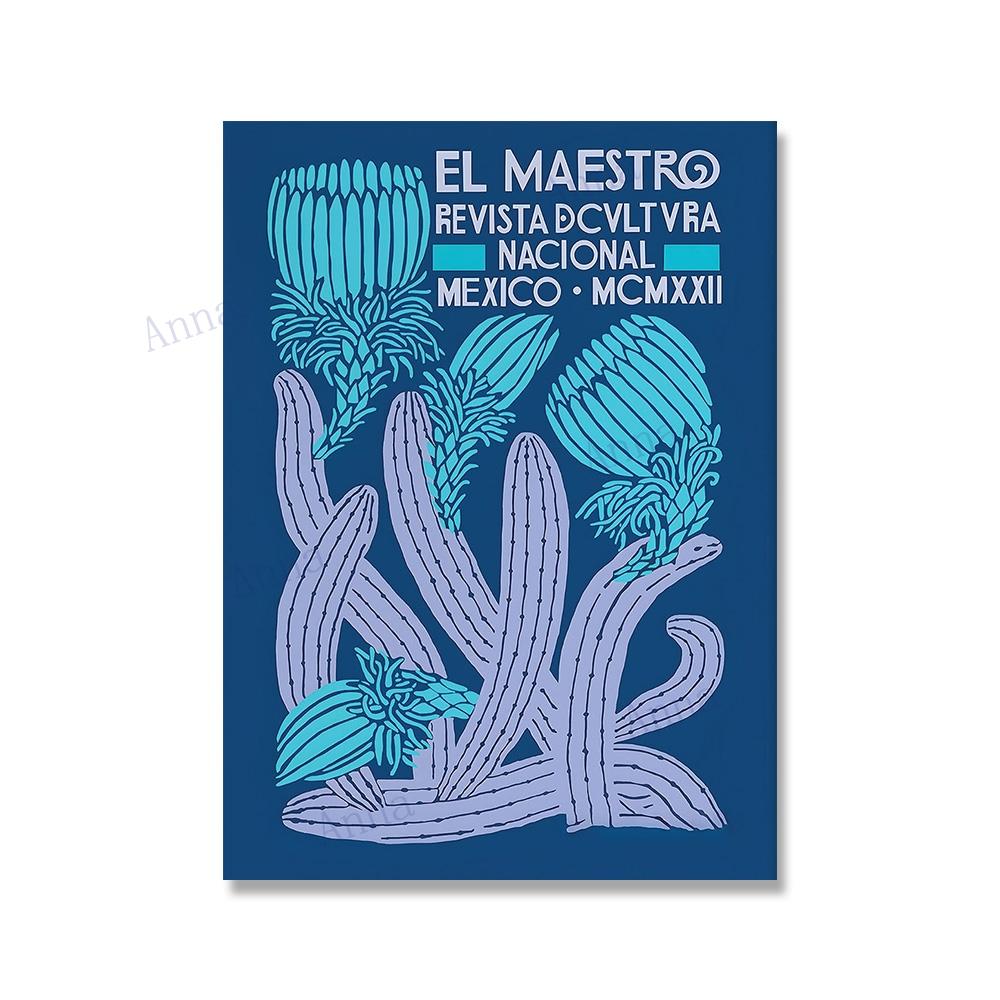 Mexická výstava Umělecké plakáty a tisky Květinové Vintage nástěnné umělecké dekorace Latinskoamerická Artesanía Obraz na plátno do obývacího pokoje