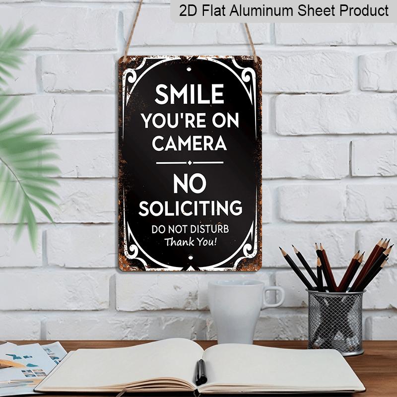 2D Flach, Vintage "Sie sind auf Kamera Kein Ansprechen Nicht stören" Aluminiumschild 8*12 Zoll - Rustikales Wanddekor für Zuhause, Bar, Büro - Langlebig für Außenbereich