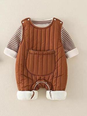 Fleece Baby Romper & Overalls Set - Cozy Autumn/Winter Wear for Infants & Toddlers