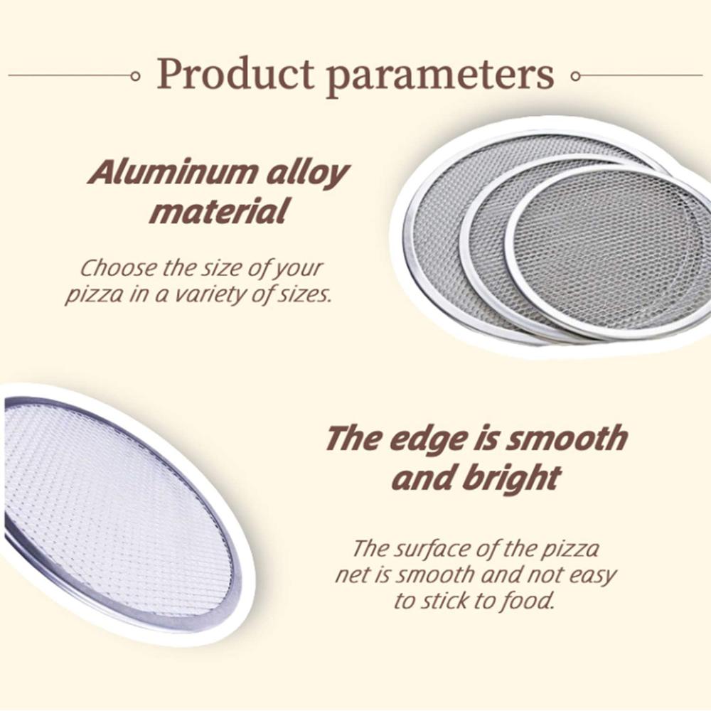 6Pcs Round Aluminum Alloy Pizza Pan 8/10/12/14inch Non Stick Pizza Baking Screen for Oven for Home Restaurant Grill Baking