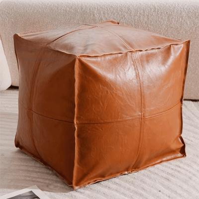 Modny Kostka do przechowywania ze skóry PU z nogami, antypoślizgowy, krzesło do przechowywania ubrań, duża pojemność, minimalistyczny puf do przechowywania, salon
