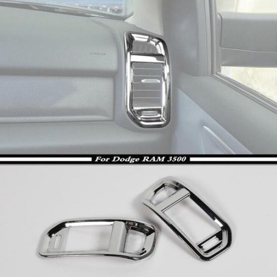 For - Dodge RAM 3500 ABS Chrome Interior Side Air Vent Outlet Frame Trim