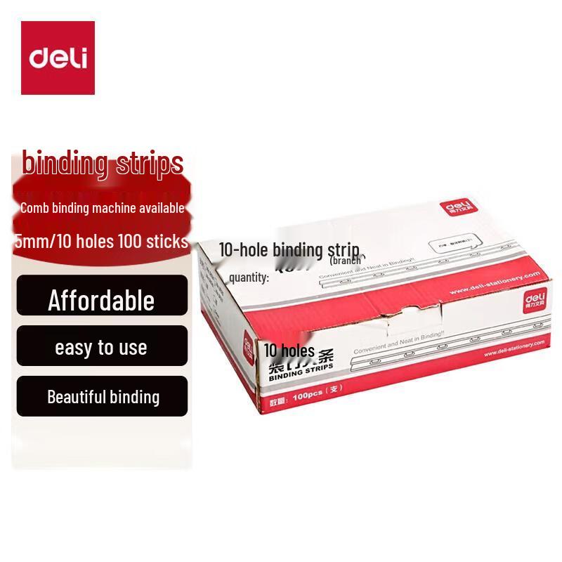 Deli 3825 10-Hole Binding Strips