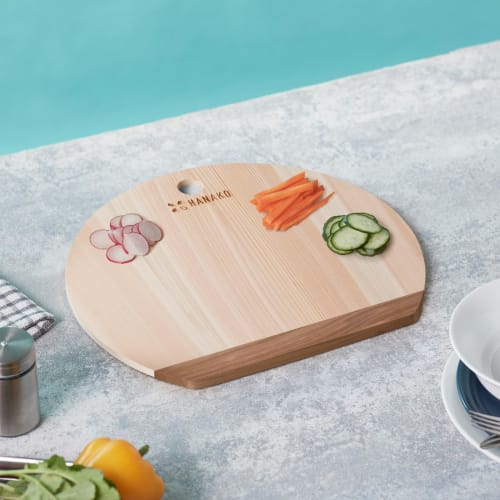 Advance Door HANAKO Shimanto Hinoki D-Shaped 9mm Cutting Board