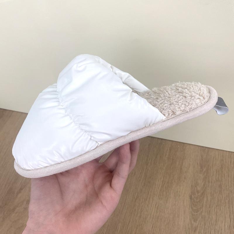 Slippers cotton slippers women wear Velcro can be torn couple thick bottom autumn and winter indoor waterproof non-slip cotton mop