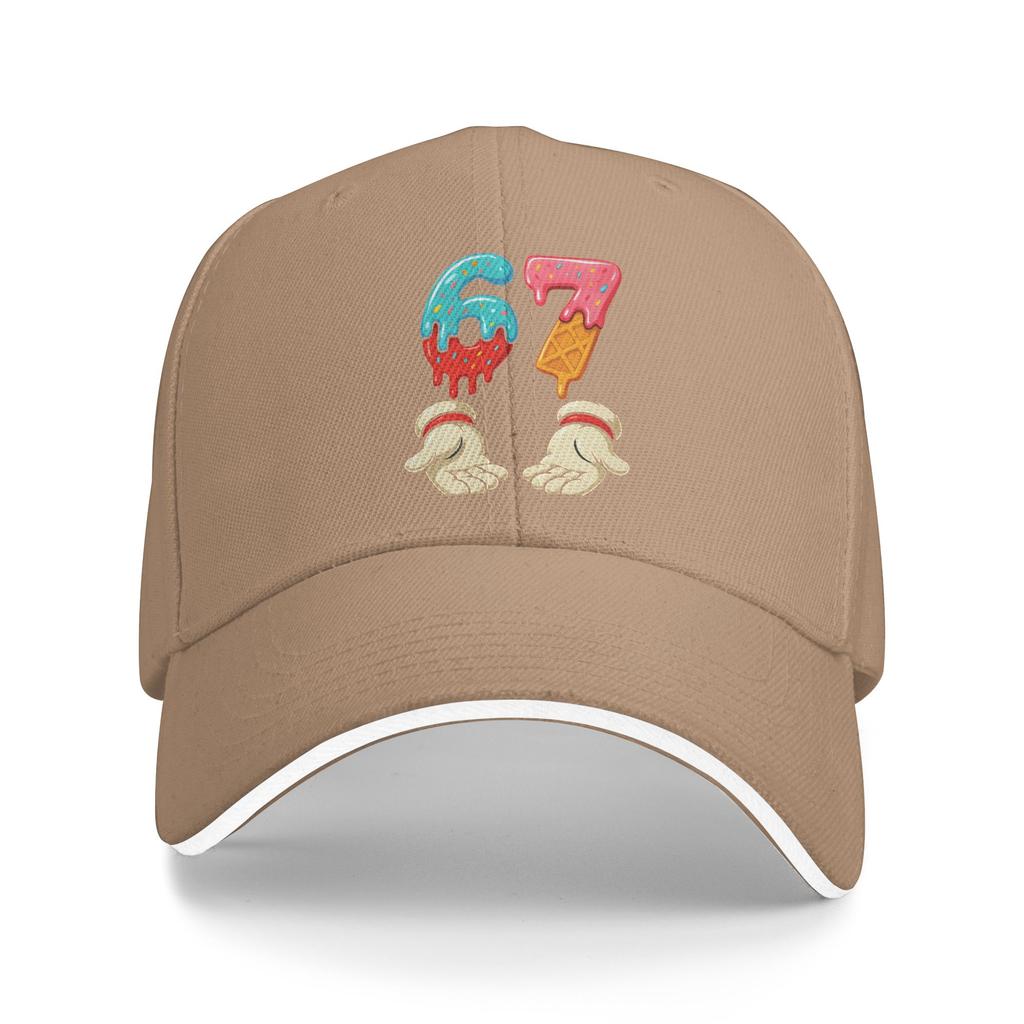 Six Seven 6 7 Meme Funny Christmas Ice Cream Drip Xmas Santa Baseball Cap Adjustable Hip Hop Hats Men Trendy Print Baseball Caps
