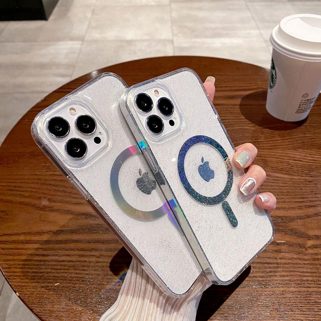 Подходит для iPhone16 с Star Glitz и Apple 14pro, Сильное магнитное притяжение 15 Высокопрозрачных чехлов для телефона