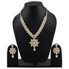 Jewelry Gold Plated Kundan Fancy Necklace Traditional Jewellery Set with Earrings for Women & Girls (White)(9602s)