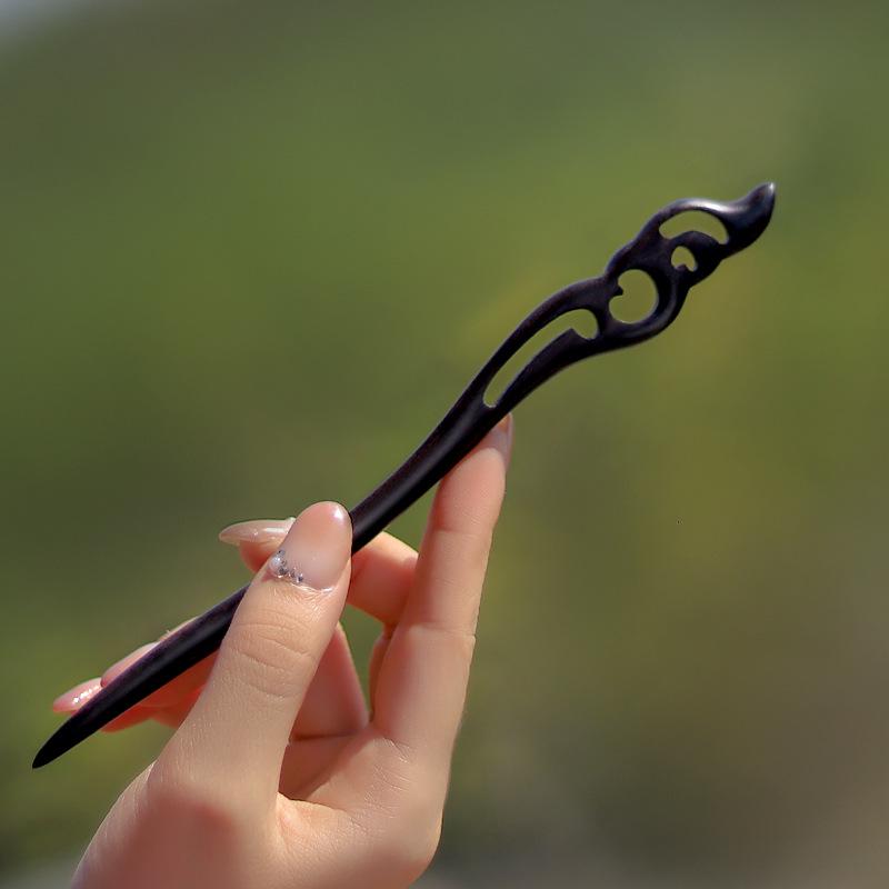 Xiangyun Hairpin: Elegant Ebony Wood Chinese Style Hair Accessory for Women