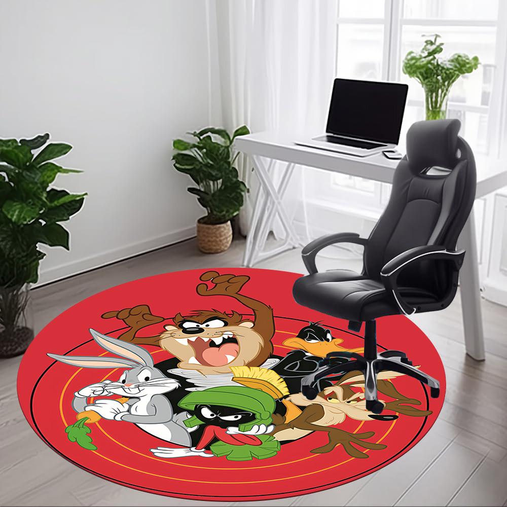 1pc Looney Tunes Office Round Area Rug, Bedroom Living Room Home Decor, Room Deco, Offic A1016109
