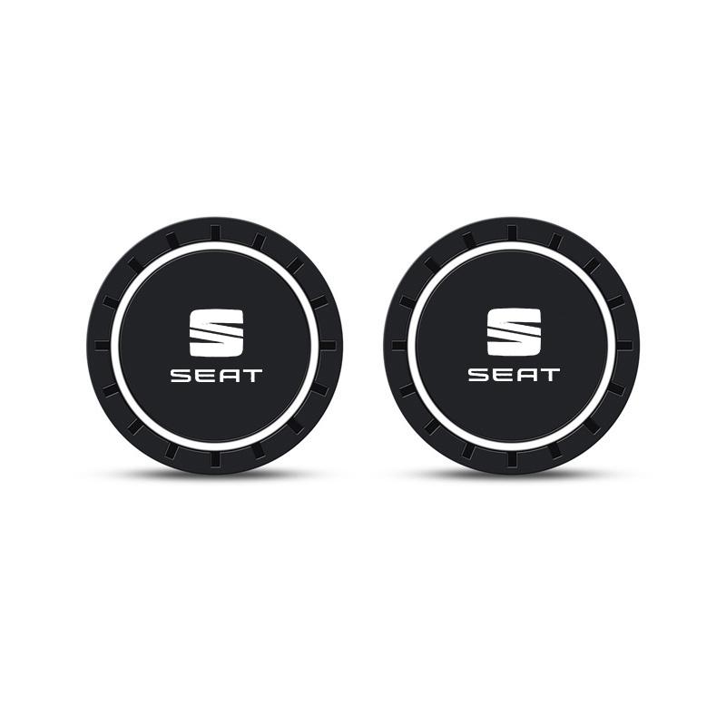 2 Stück Auto-Getränkeuntersetzer Wasserbecher Flasche Anti-Rutsch-Pads Zubehör für Seat Ibiza FR Ateca Altea Leon Alhambra Exeo Arona Toledo Cupra