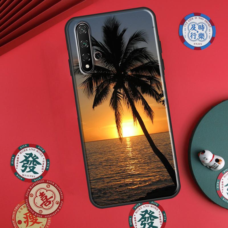 

Summer Beach Sunset Palm Tree For Huawei P60 Pro P30 P40 Lite Nova 7i 8i 11i 12i 12s 10 9 SE Y90 Y60 Y70 Y72 Y61 Y91 Case Huawei P30 Lite