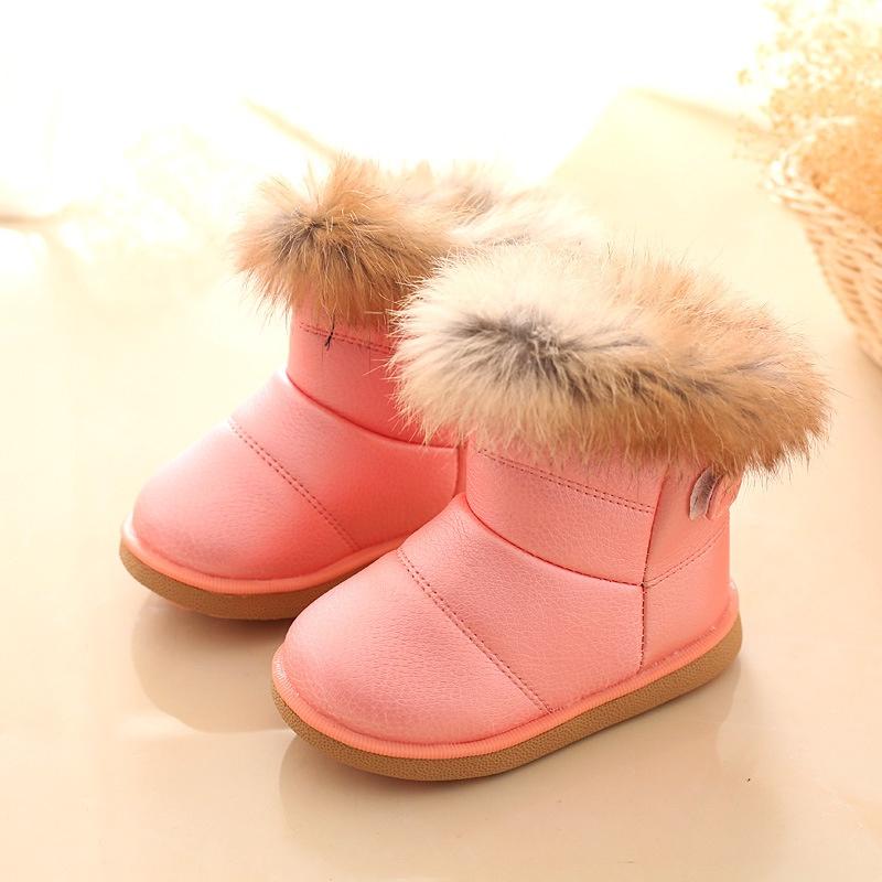 Kinder Baby Kleinkind Jungen Mädchen PU-Leder Winterstiefel Warm Schneeschuhe Stiefel Geschenk Für Gemütlichen Komfort Und Stilvolles Aussehen