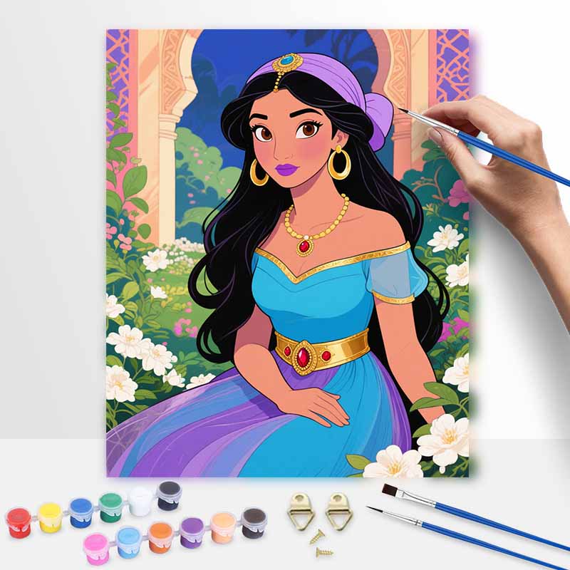 Disney Princess Jasmine oil painting art kit handmade painting diy home decoration 20x30cm