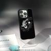 Japanese Art Text Fashion Love Design Phone Case for iPhone 17 16 E 15 14 13 12 Pro Max Sheepskin Silver-edged Protective Case