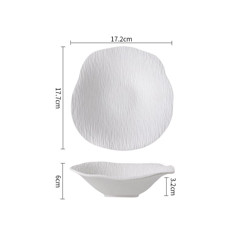 Stenmönstrad Oregelbunden Keramisk Djup Skål Dessertskål Salladsskål Pastaskålar Restaurang Molekylär Gastronomi Specialitet Porslin