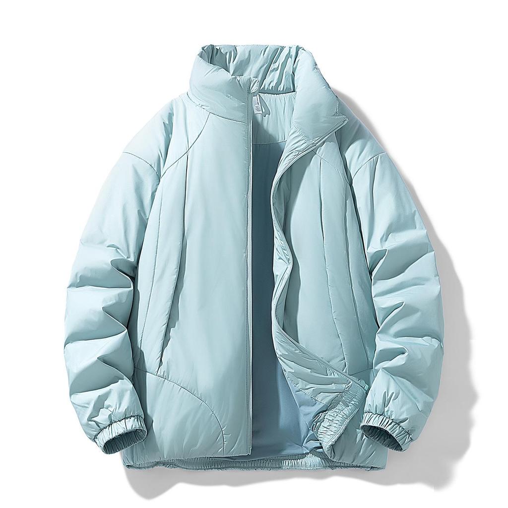 2025 Thickened Winter Cotton Jacket: Casual Solid Color, Stand Collar, Korean Style