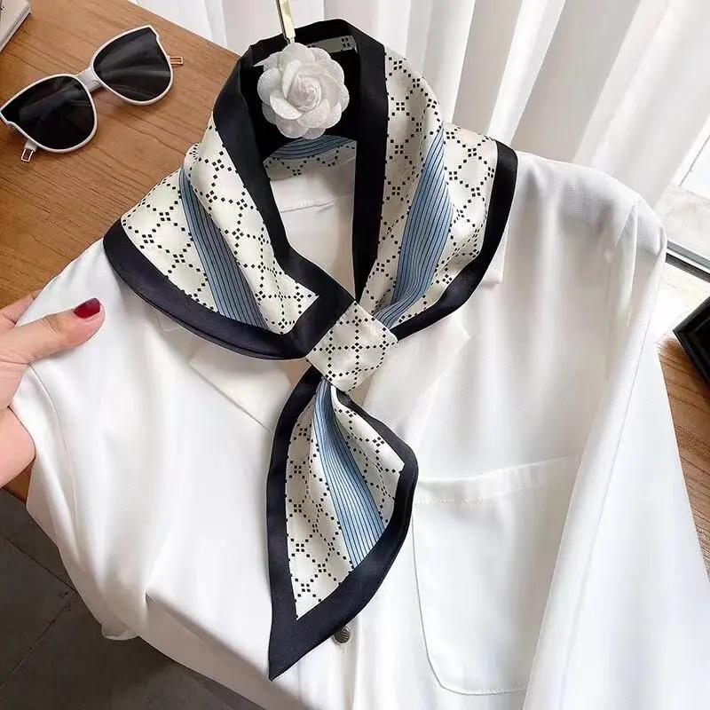 Luxury Brand Skinny Neckerchief Scarf For Women Satin Silk Ribbons Bandana Ladies Neck Tie Wrist Wrap Shawl Echarpe