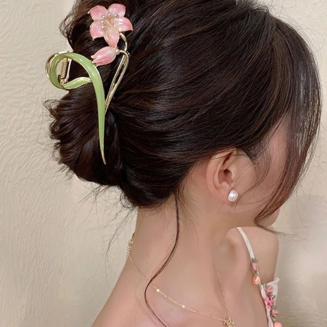 

Металева лілія Квітка Лист Геометричні капаючі Волосся Кігті для жінок Елегантна акула Затискач Дівчина Мила Універсальний хвіст Аксесуари для голови фіолетовий