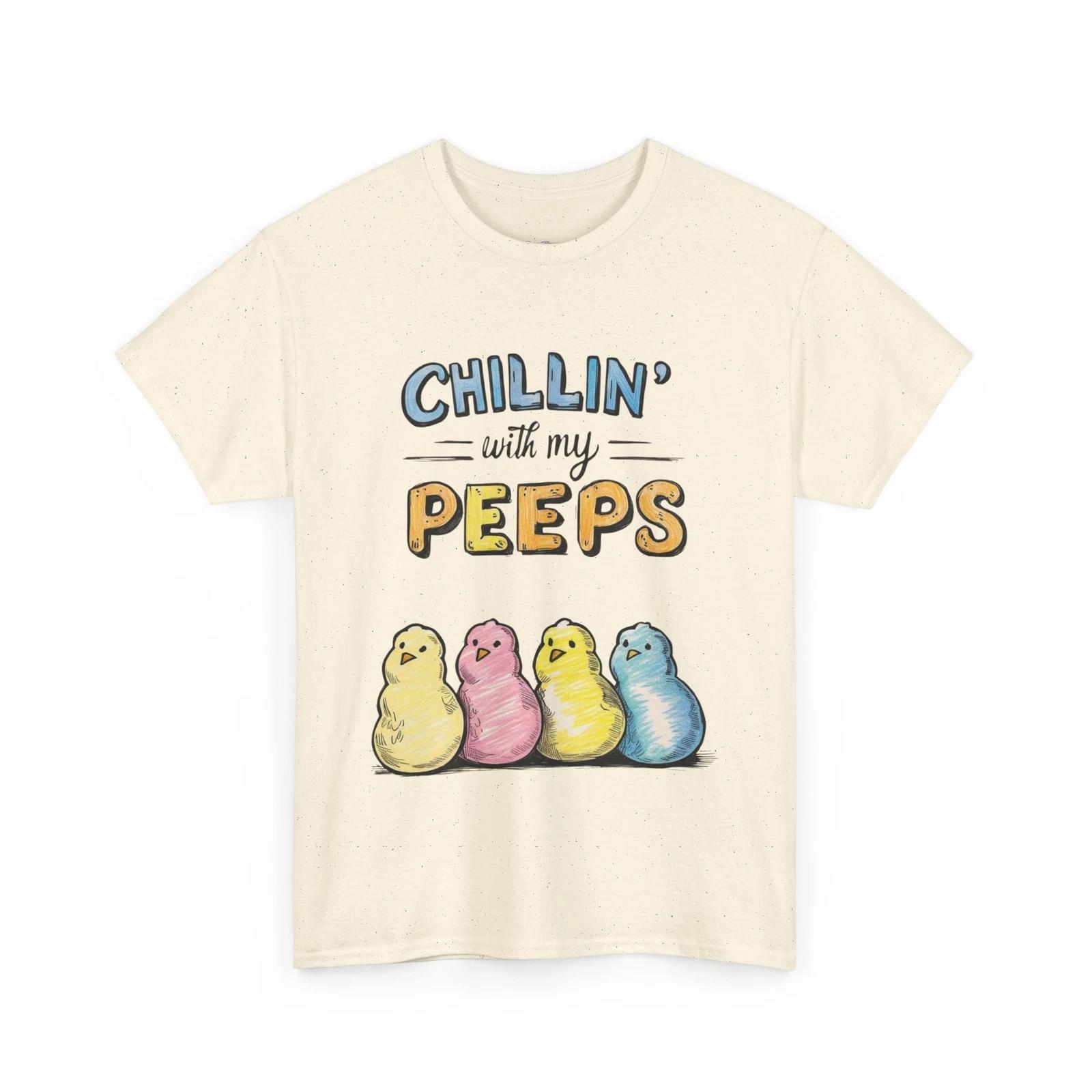 Chillin with My Peeps T-Shirt, Easter Tee, Marshmallow Chick Shirt, Pastel 3XL