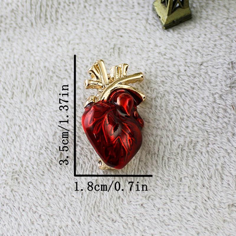 Enamel Heart Brooches For Women Unisex Human Body Organ Pins Office Party Friend Gifts Jewelry Accessories