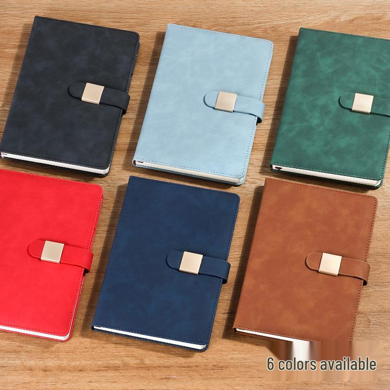 A5 Leather Office Business Diary 2026 Model with Magnetic Buckle Cover