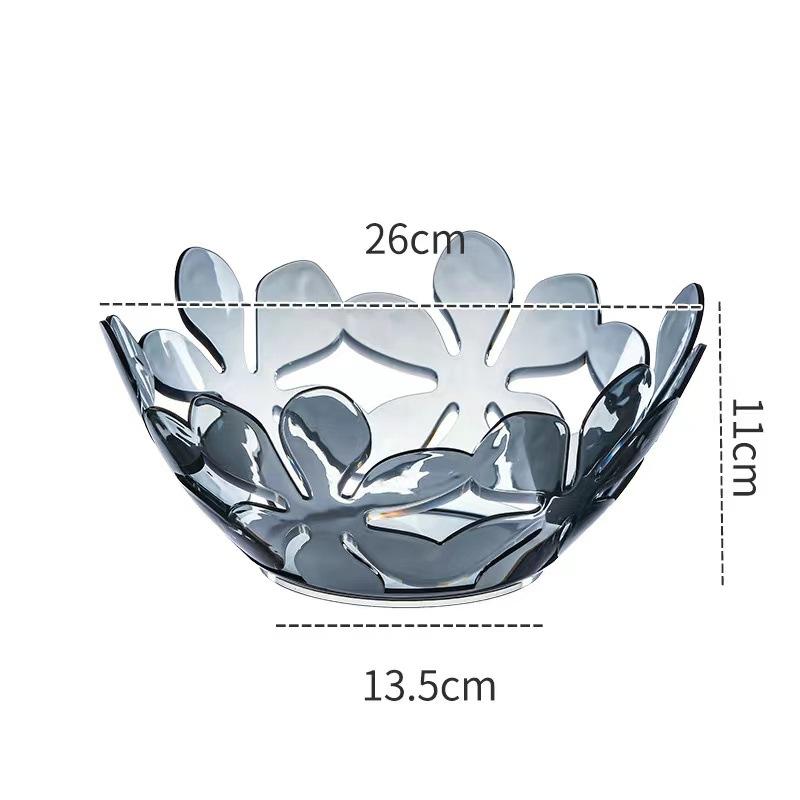 Acrylic Decorative Flower Trays Dinner Plate Transparent Dinner Dish Table Tray Fruit Display Tray Plates Table Decor