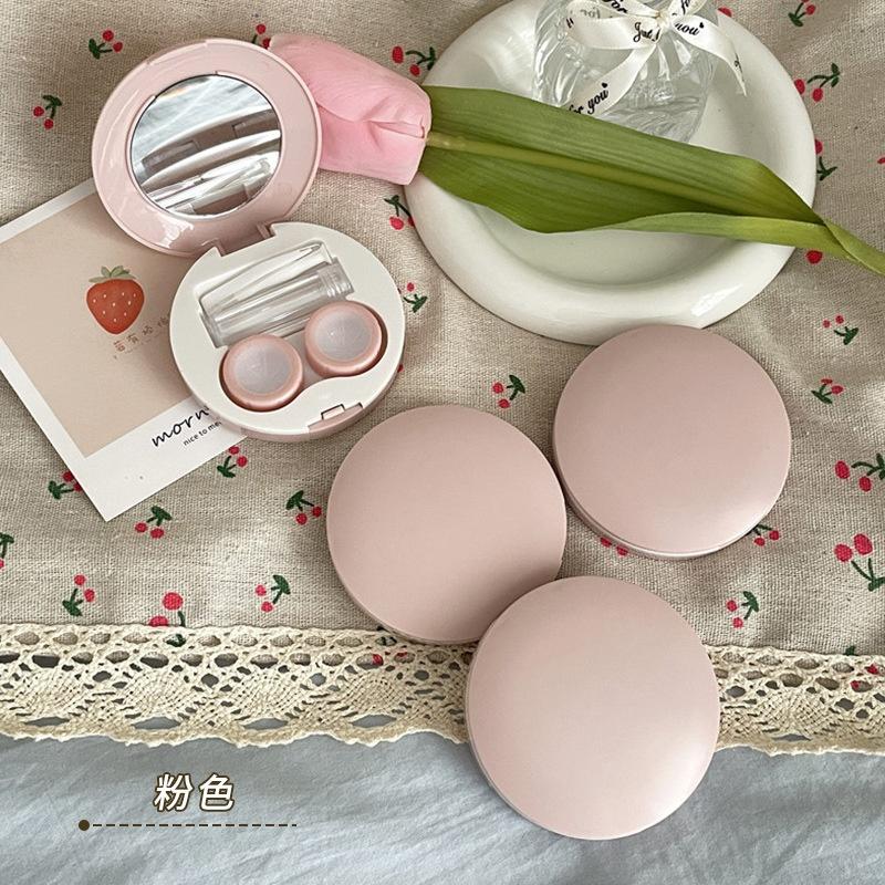 

Candy Colored Lens Box Heart-Shaped Mirror Eyewear Organizer Contact Lens Case Non-Toxic Travel Contact Lens Box For Daily Use светло-розовый
