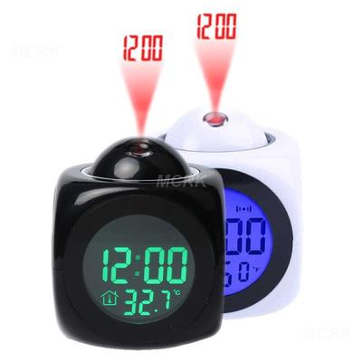 Stimme Sprechen Temperatur LED Wand Decke Uhr Projektion Multi-funktion Projektion Wecker Digital Home Decor Heißer