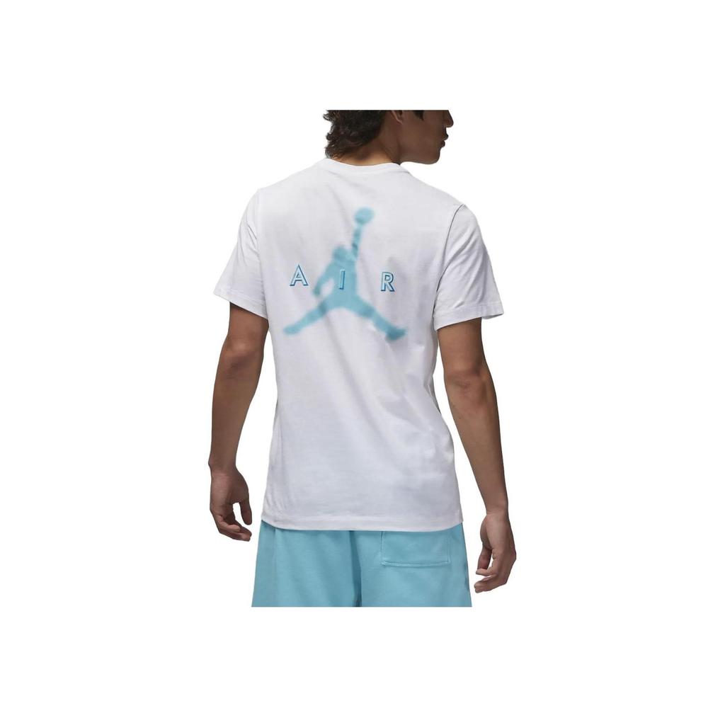 Jordan Amerikanisches Retro-Logo-Print Cooles Buchstaben Rundhals Kurzarm T-Shirt Herren Tops Weiß DX9580-100