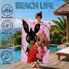 Bunny's Cozy Hug Beach Towel, Microfiber Beach Towel, Perfect For Pool, Beach, Travel, Home Decor Beach Party Fan Gifts
