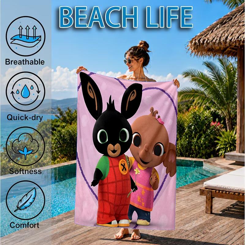 Bunny's Cozy Hug Beach Towel, Microfiber Beach Towel, Perfect For Pool, Beach, Travel, Home Decor Beach Party Fan Gifts