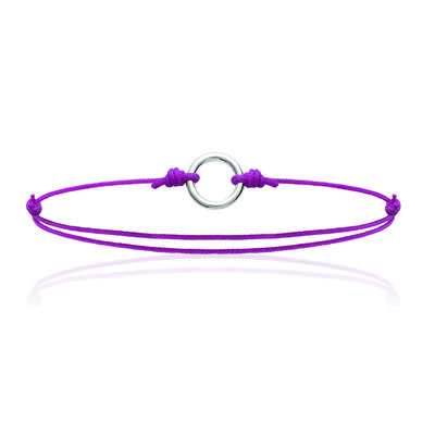 [K3857] - Pink Silver 'Choréographie' Silver Bracelet - 10 Mm