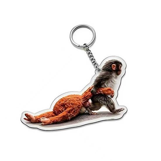 Keychain Pendant Protect Punch The Monkey Key Chain Bag Backpack Car Charm Small Keyring Mini Accessory