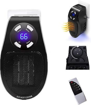 Electric Portable Space Heater - 500W Small Heater Plug In Wall With Thermostat, Timer, Led Display, Fast Heating, Low Noise Space Heaters