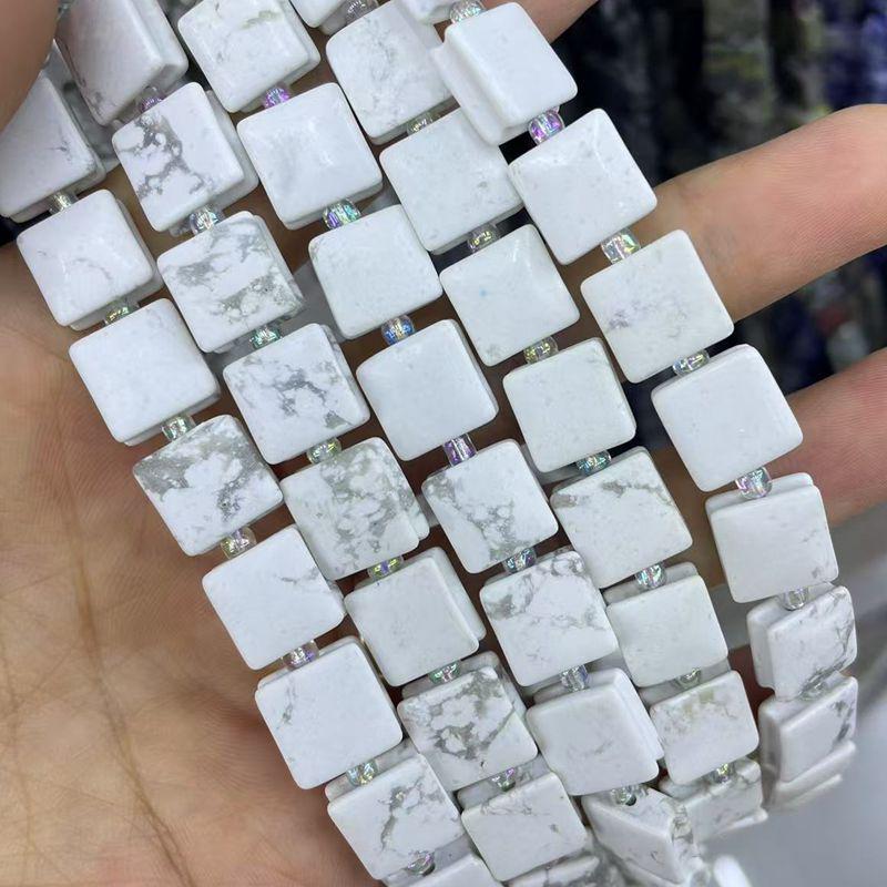 Naturstein Achat Kristall gerillte quadratische Schmuck-DIY-Accessoires, 10x10 unregelmäßige Stücke