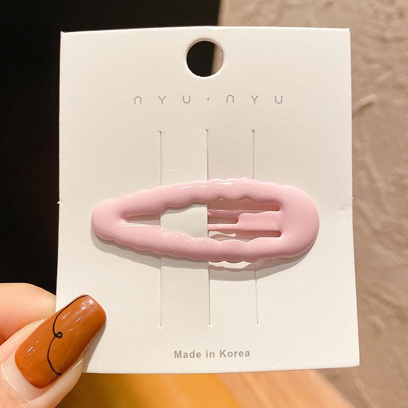 Colorful Teardrop Oval Hair Clips for Women - Stylish Side Bangs & Wavy Hair Accessories