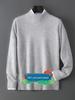 Men's Pure Wool Half-High Neck Sweater, Solid Knit Pullover, Casual Business Base Layer Top.