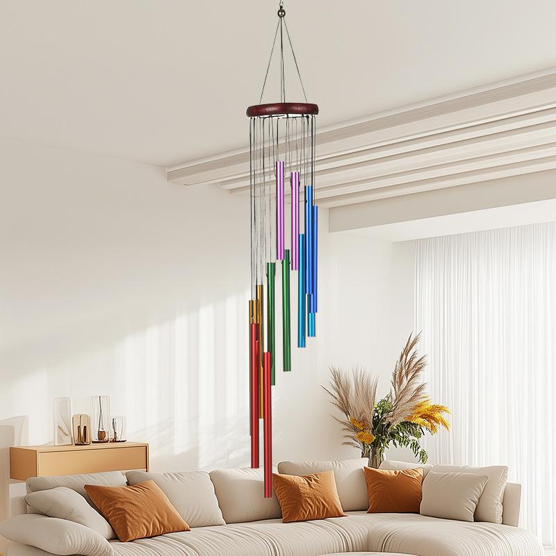 12 Tubes Metal Wind Chimes, Beautiful Soothing Melody Wind Chime with Bells, Outdoor Indoor Hanging Ornament for Relaxation & Meditation