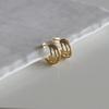 _JJ81 Surgical Steel Gold Triple Ring Earrings